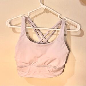 lululemon Energy Longline Bra Medium Support size 2, light purple-lilac